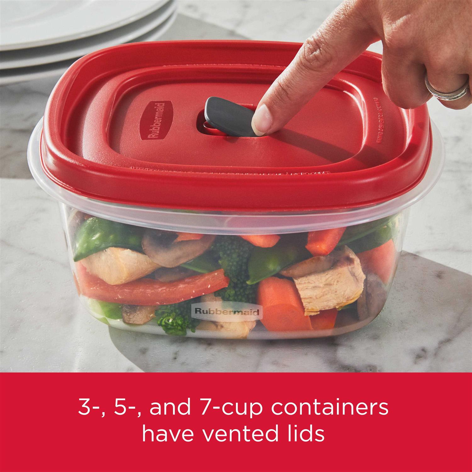 Rubbermaid Easy Find Vented Lids Food Storage Set of 8 Plastic Meal Prep Containers - Image 3