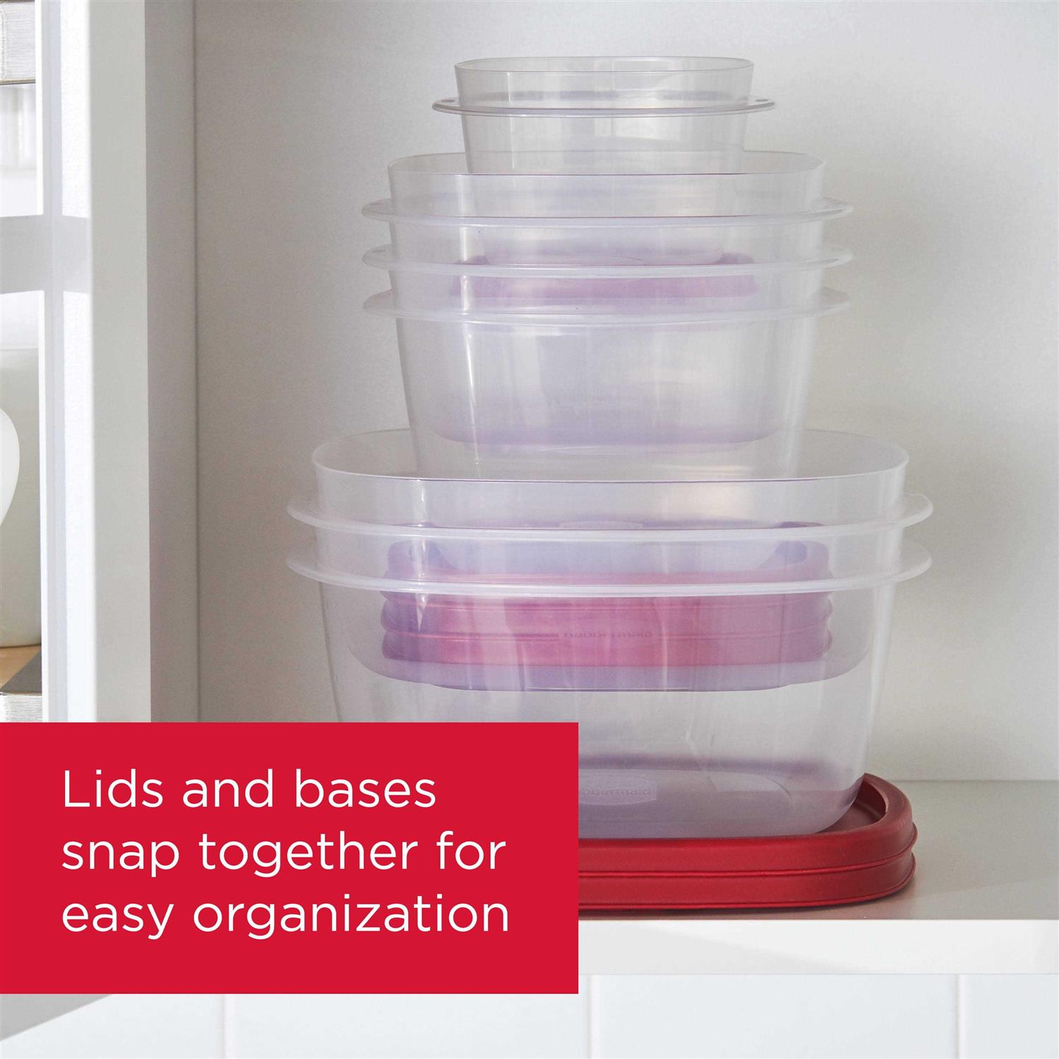 Rubbermaid Easy Find Vented Lids Food Storage Set of 8 Plastic Meal Prep Containers - Image 4