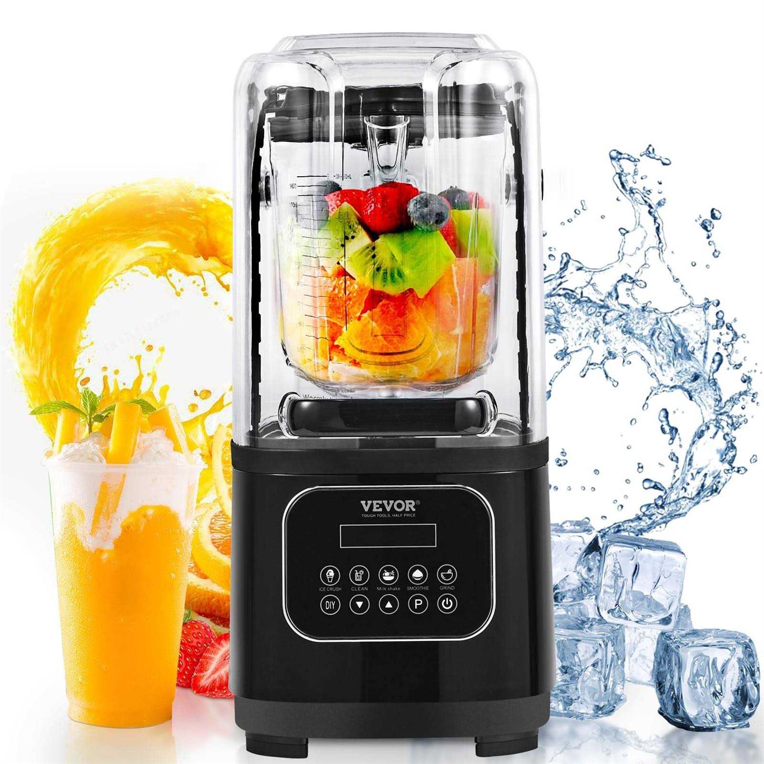 VEVOR Professional Blender with Shield Commercial Countertop Blenders 68 oz Jar Blender Combo - Image 4