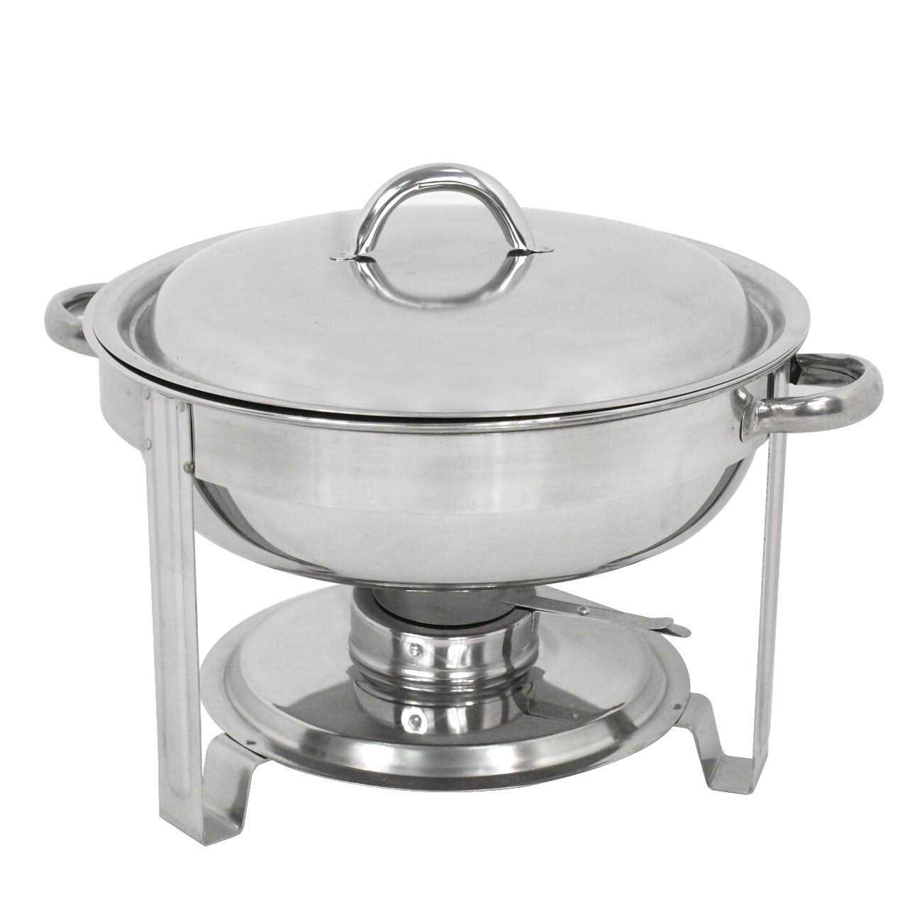 SUPER DEAL Upgraded 5 Qt Full Size Stainless Steel Chafing Dish Round Chafer Buffet Catering Warmer Set w/Food and Water Pan - Image 4