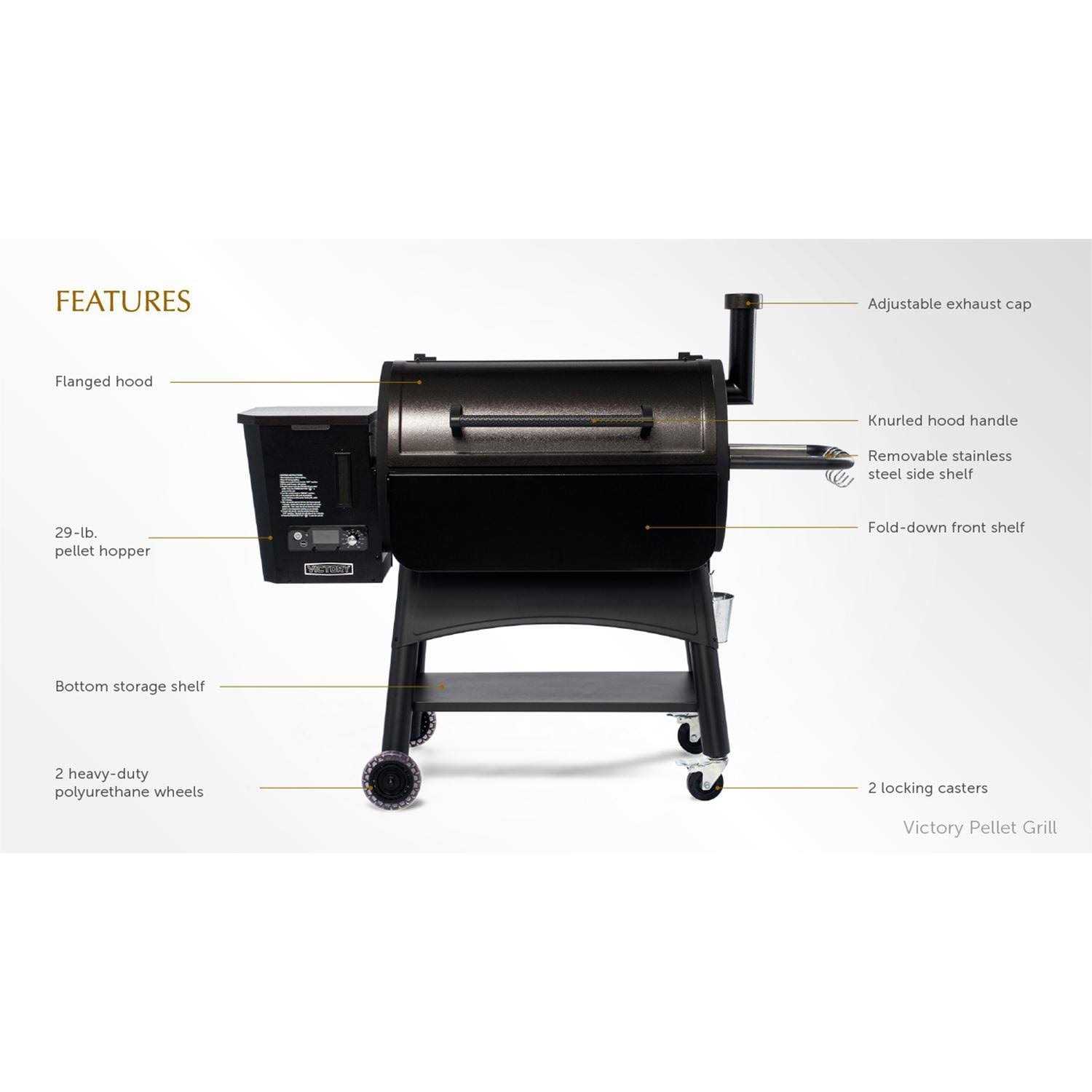 Victory 35-Inch Wood Pellet Grill with Front Shelf - Image 3