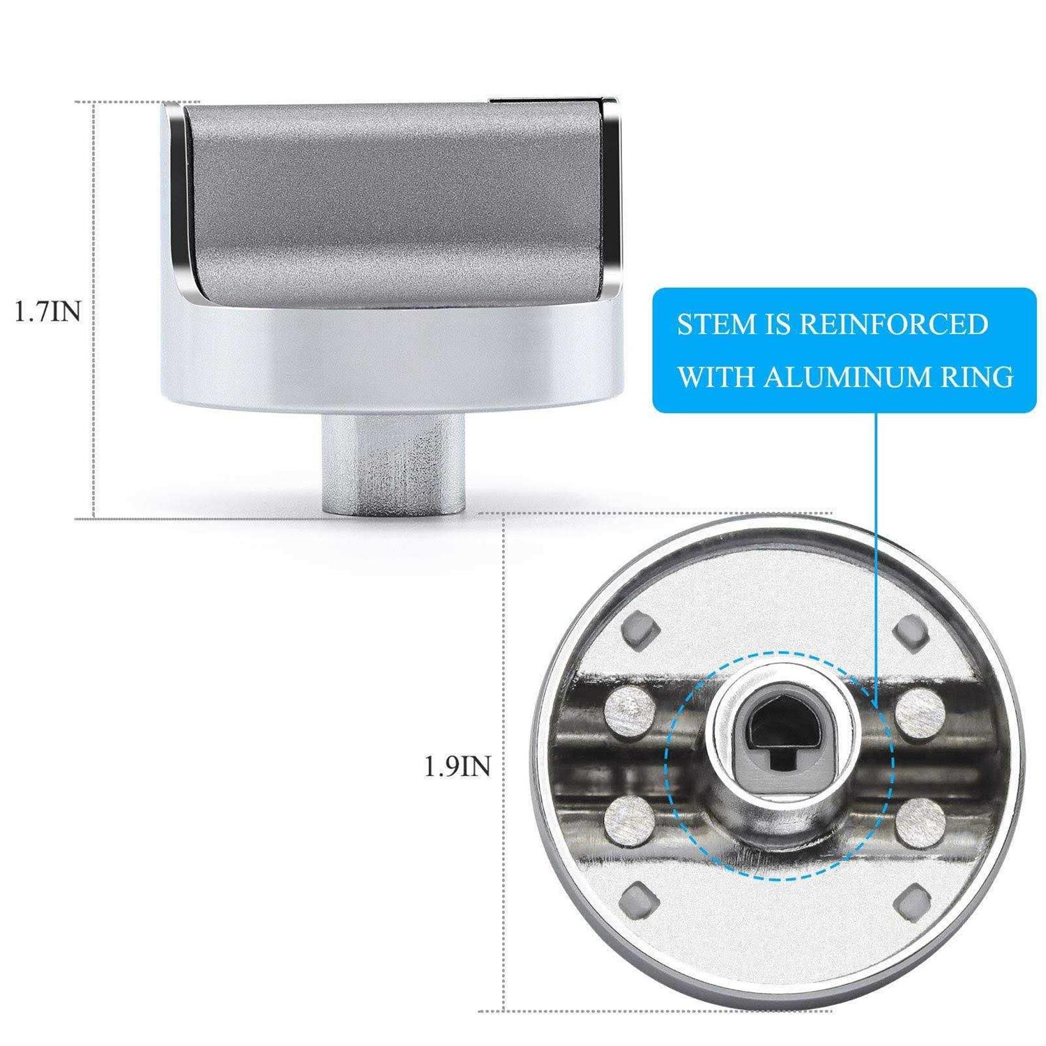 TOMOON W10594481 Stainless Steel Cooker Stove Control knob 5pcs for Whirlpool Gas Cooktop Range/Oven WCG97US0DS00 WCG97US6DS00,Replaces WPW10594481 - Image 3