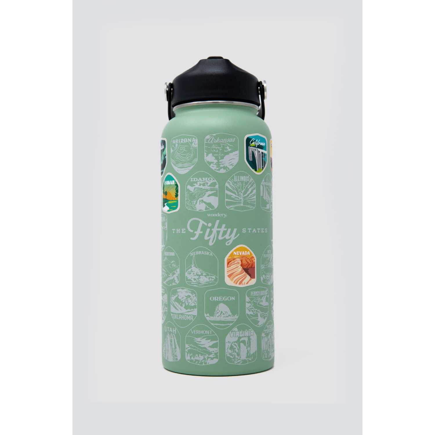 Wondery Fifty States Bucket List Travel Water Bottle - Image 4