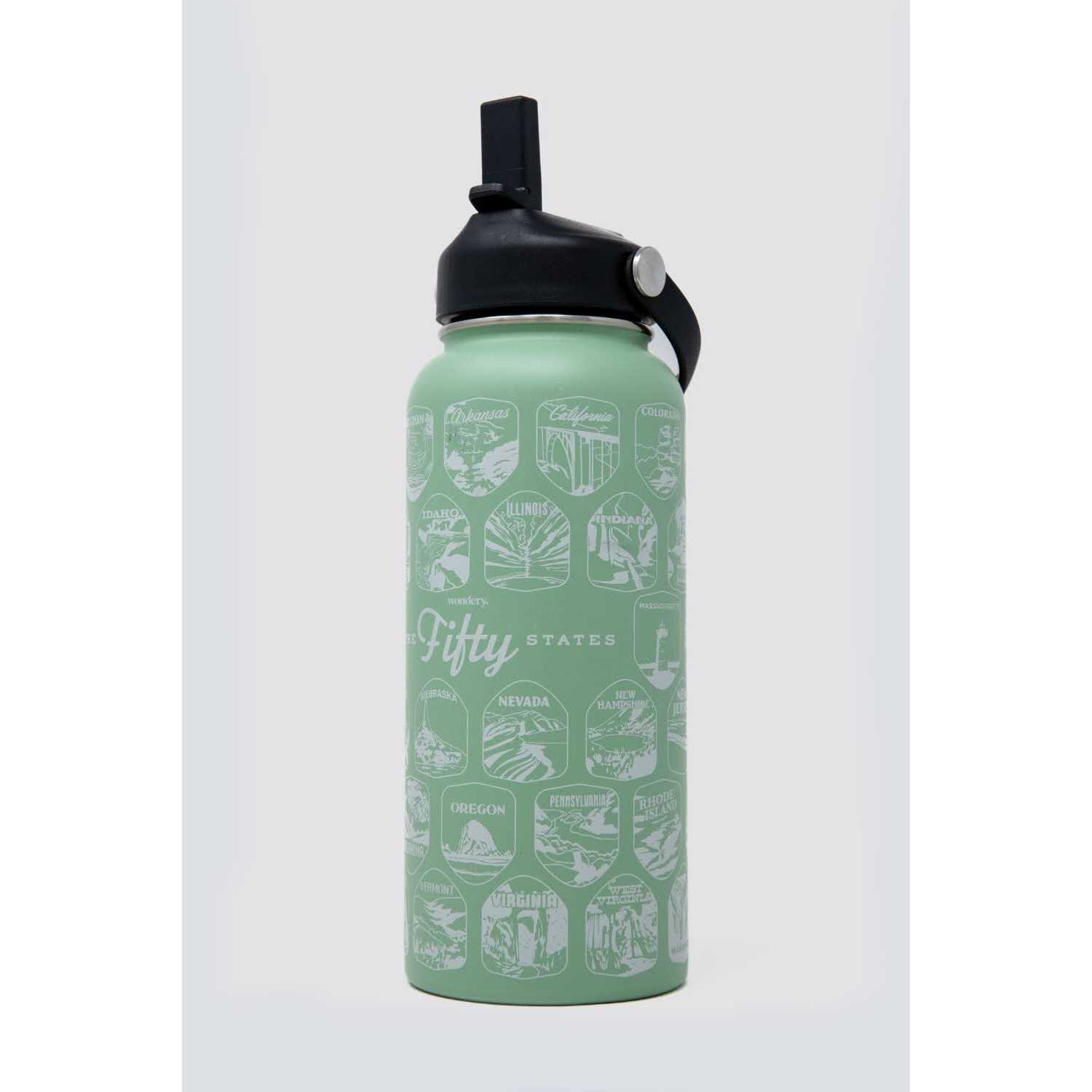 Wondery Fifty States Bucket List Travel Water Bottle - Image 5