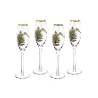 Spode Christmas Tree Champagne Flutes Set of 4