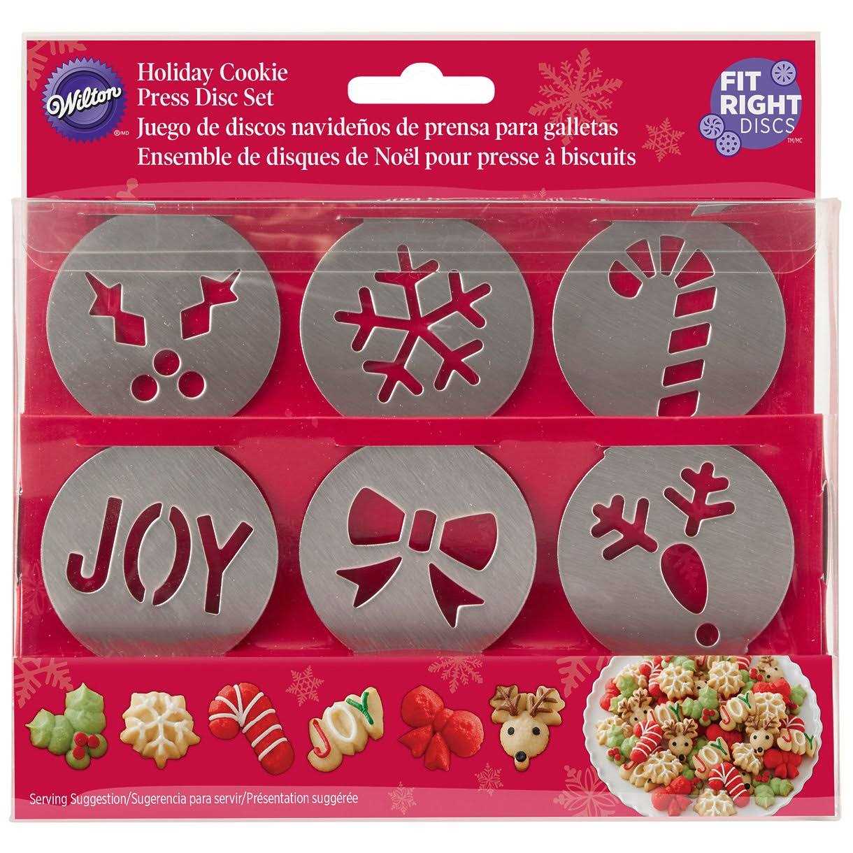 Wilton 6 Piece Holiday Cookie Press Disc Set