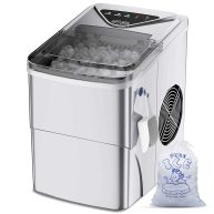 Silonn Ice Maker Countertop, 9 Cubes Ready in 6 Mins, 26lbs in 24Hrs, Self-Cleaning Ice Machine with Ice Scoop and Basket