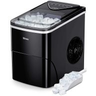 Silonn Ice Maker Countertop, 9 Cubes Ready in 6 Mins, 26lbs in 24Hrs, Self-Cleaning Ice Machine with Ice Scoop and Basket