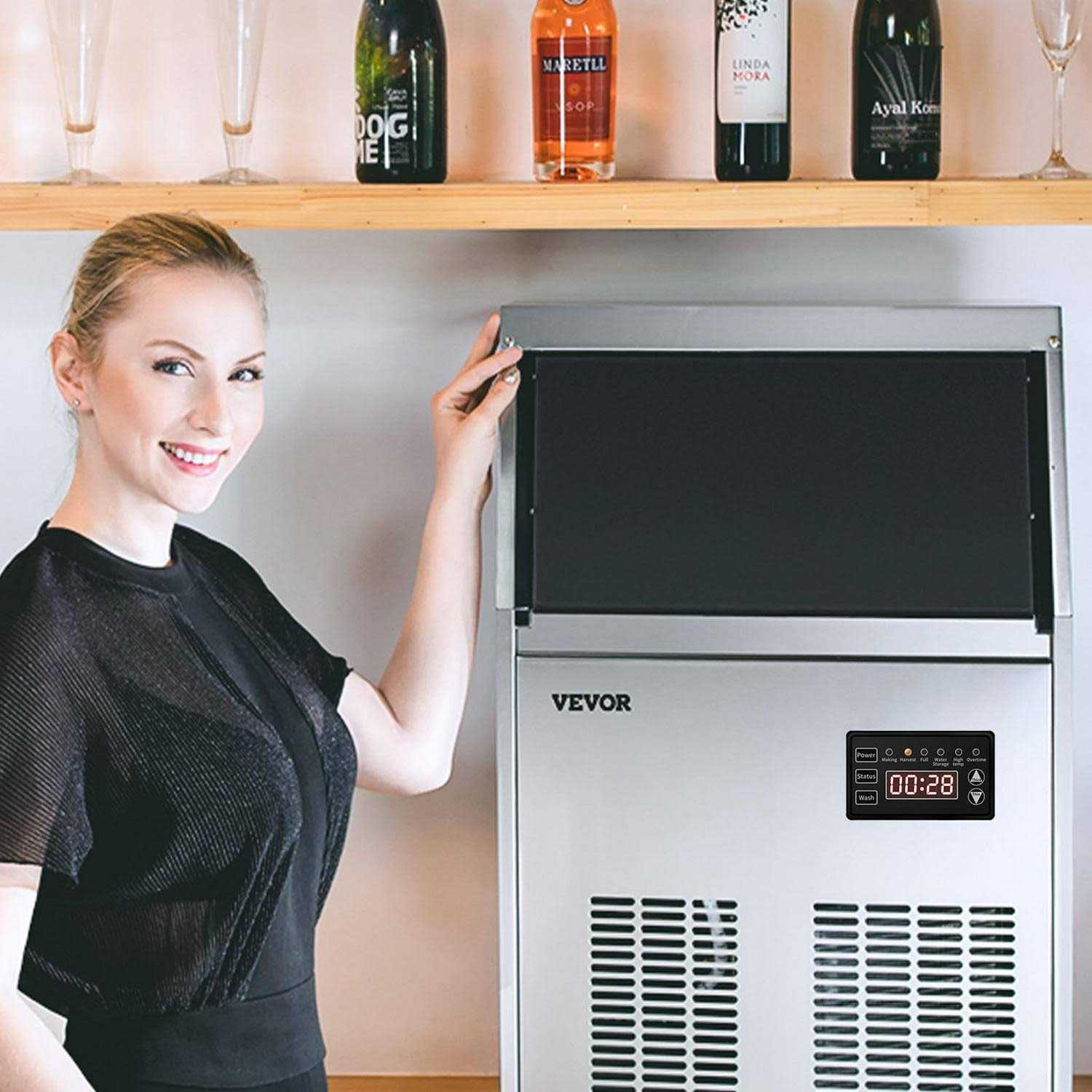 VEVOR Commercial Ice Maker Machine 24H with 33LBS Bin - Image 3