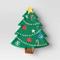 Wondershop 9.38 Christmas Melamine Tree Appetizer Plate Green