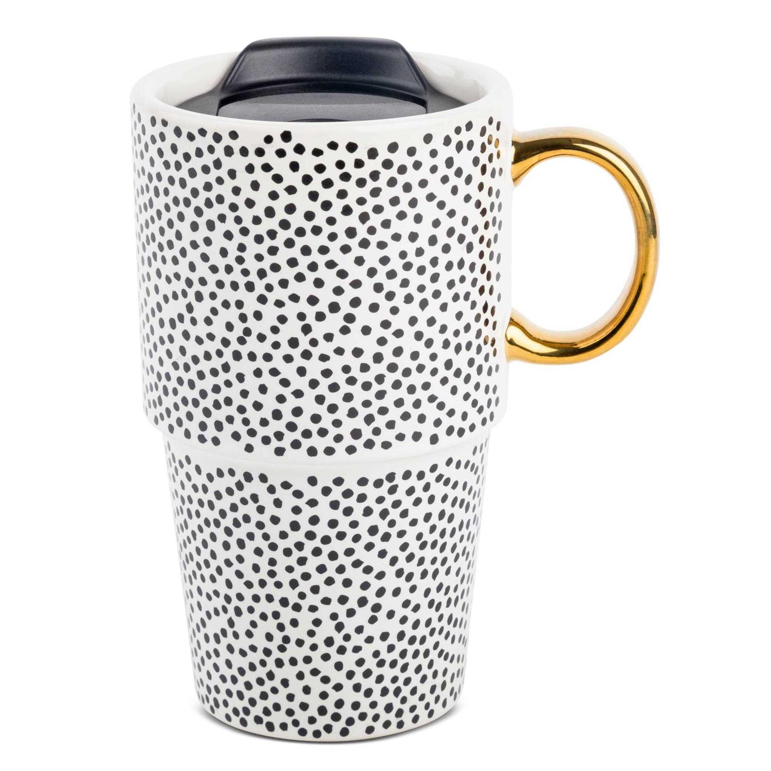 Thyme&Table Stoneware Dot Travel Mug