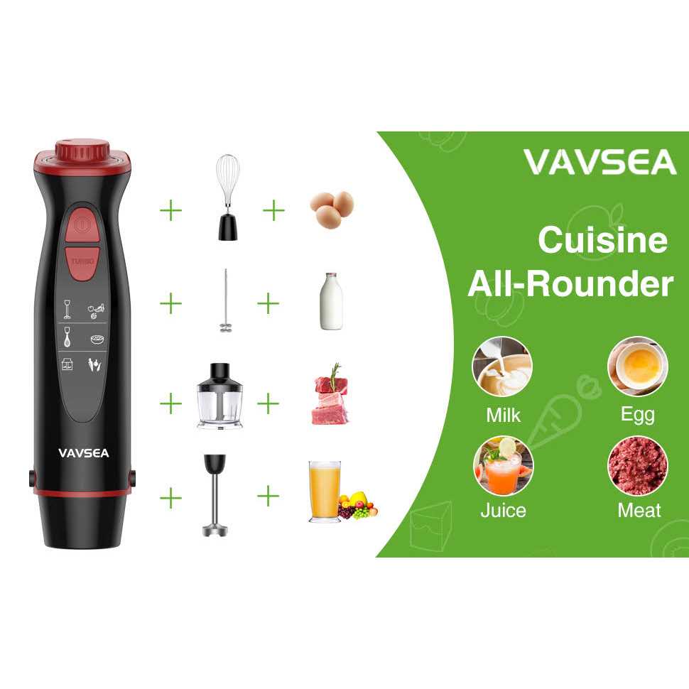 Vavsea HB-2076 mmersion Hand Blender 12-Speed Multi-Function Handheld Stick Blender with Stainless Steel Blades - Image 2