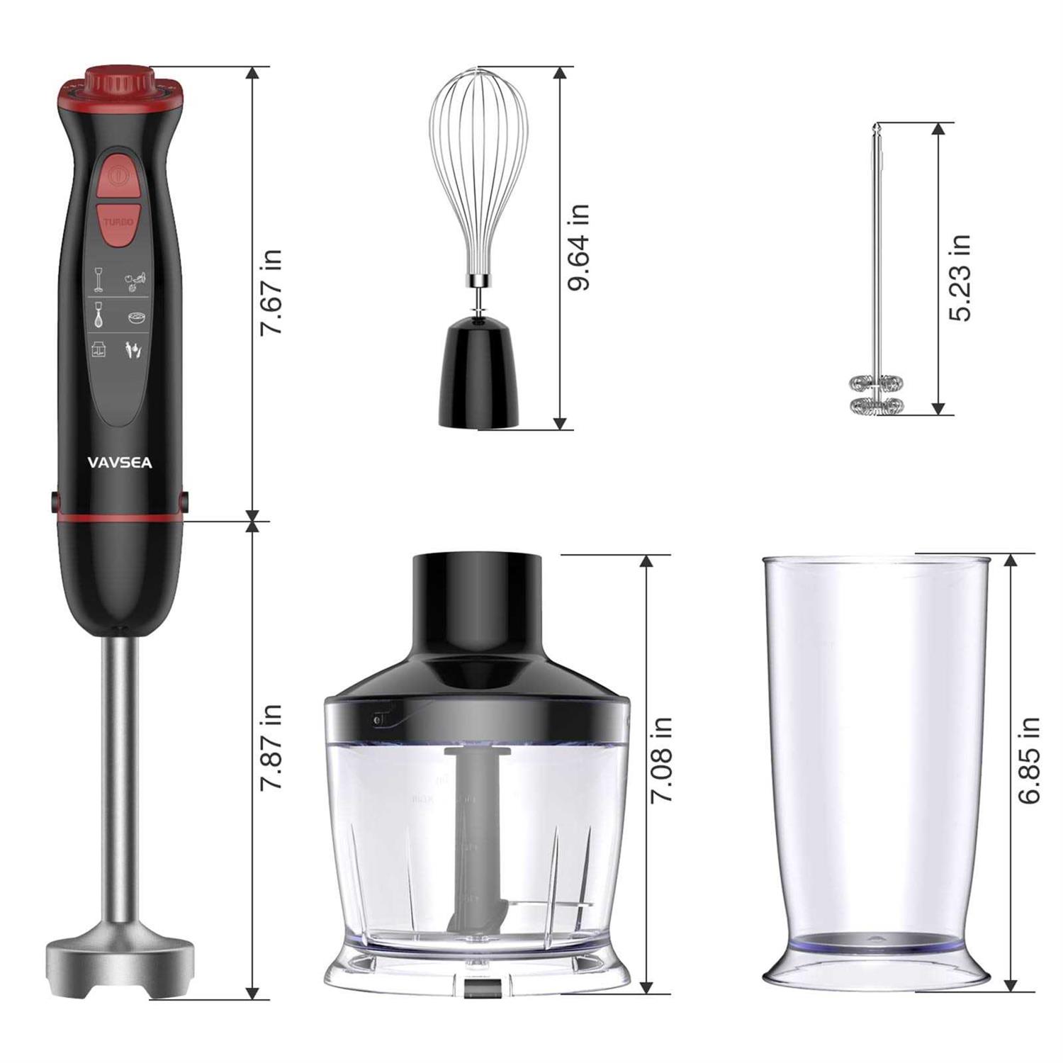 Vavsea HB-2076 mmersion Hand Blender 12-Speed Multi-Function Handheld Stick Blender with Stainless Steel Blades - Image 3