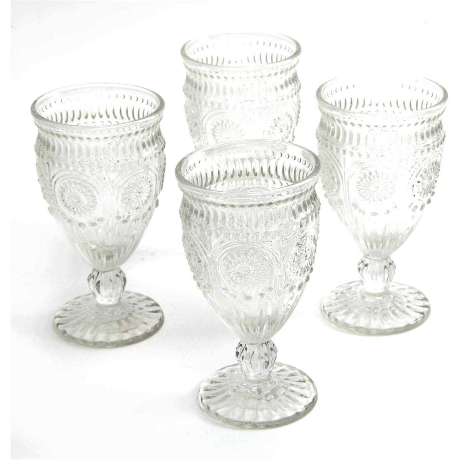 The Pioneer Woman Adeline 12-Ounce Footed Glass Goblets