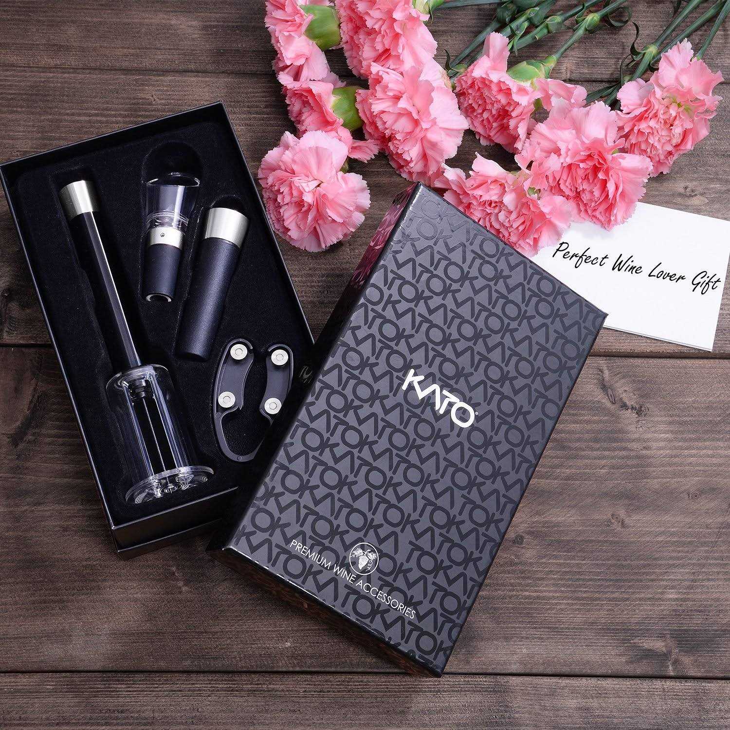 Tirrinia Wine Air Pressure Pump Opener Set, Needle Wine Bottle Cork Remover Accessory Tool Kit with Wine Aerator Pourer,Foil Cutter and Vacuum Stopper - Image 2