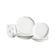 Tabletops Unlimited Curves Square 12-Pc Dinnerware Set