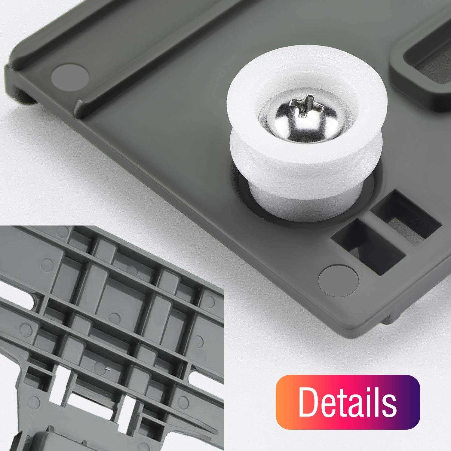 W10350376 Dishwasher Top Rack Adjuster Parts by Romalon Replacement for Whirl-pool Heavy Duty Wheels Upgraded Metal Screw Replaces W10712394 - Image 3