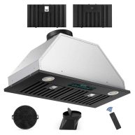 Tylza 27.75 900 CFM Convertible Insert Range Hood in Silver with Remote Control Included Finish KMB02B-30