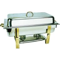 Update International DC-6N 8 Qt. Gold Accented Oblong Chafer