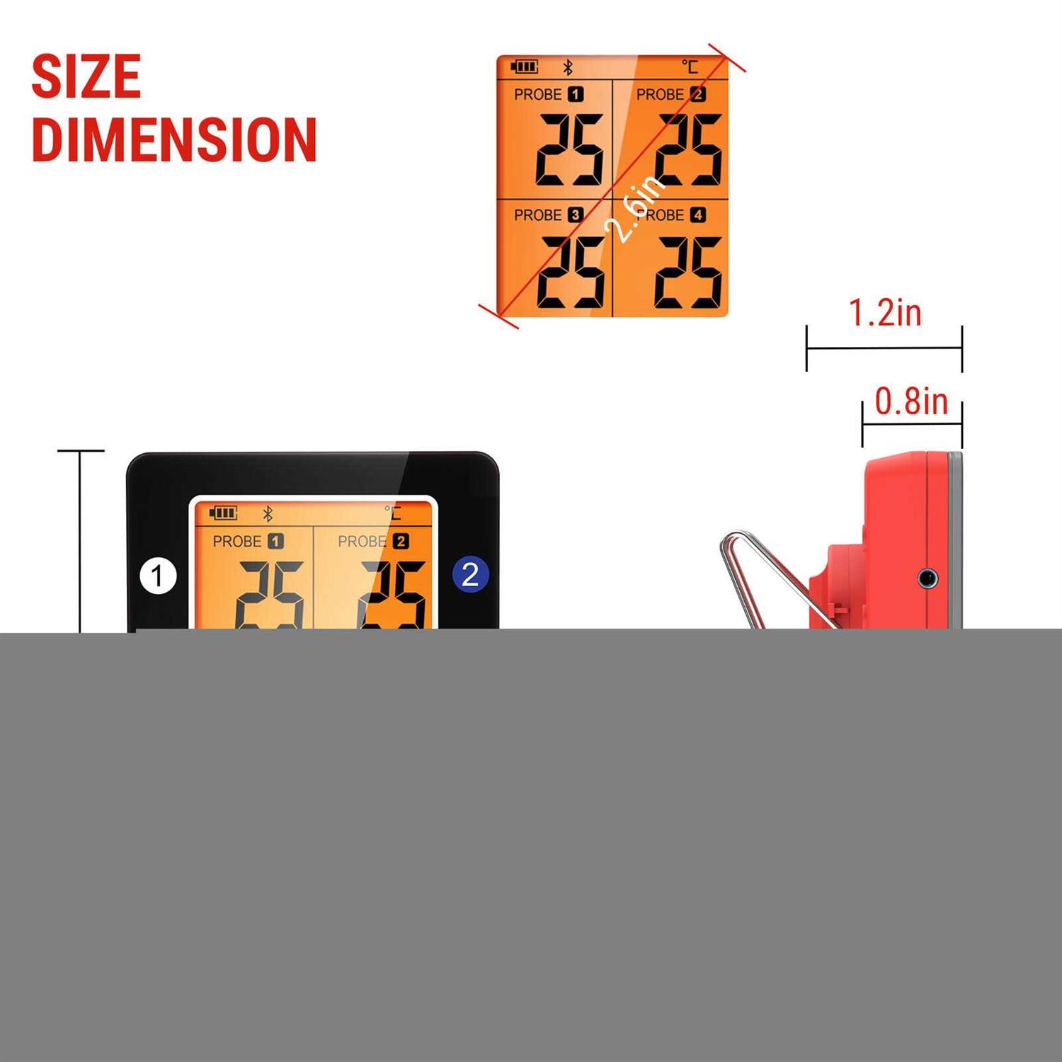 ThermoPro TP25W LCD Bluetooth Enabled Grill/Meat Thermometer - Image 3