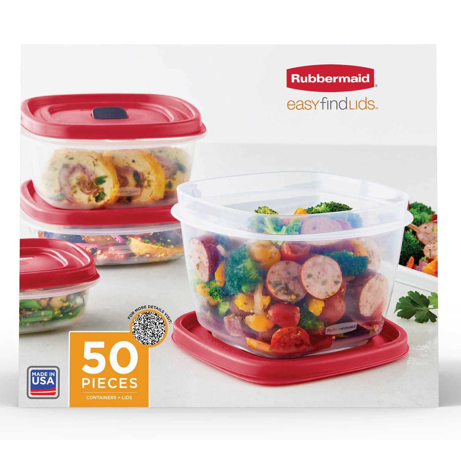 Rubbermaid 50 Piece Easy Find Lids Food Storage Set - Image 4
