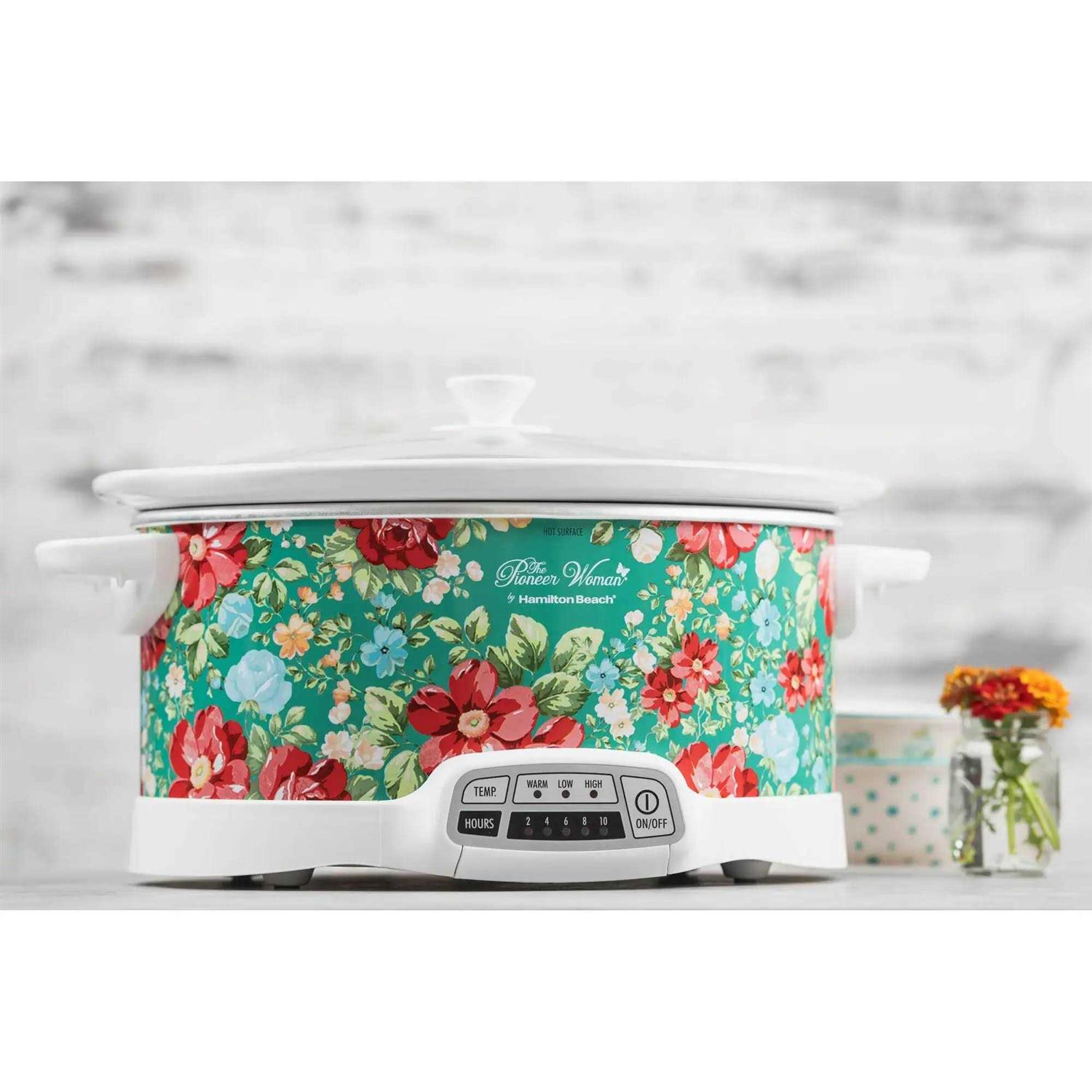The Pioneer Woman 7 Quart Programmable Slow Cooker Vintage Floral 33479 - Image 4