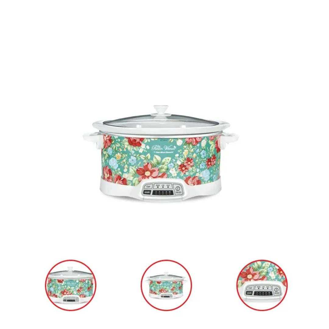 The Pioneer Woman 7 Quart Programmable Slow Cooker Vintage Floral 33479 - Image 5
