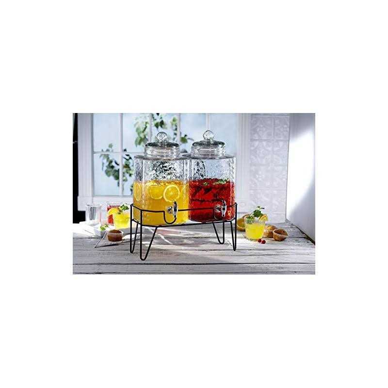 Style Setter Hamburg Glass Beverage Dispensers with Stand - Image 2