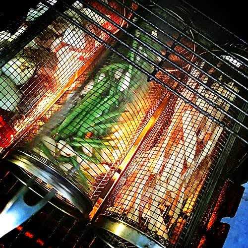 Rolling Grilling Basket Stainless Steel BBQ Grill Basket Outdoor Camping Barbecue Portable Roll Grill Basket - Image 5