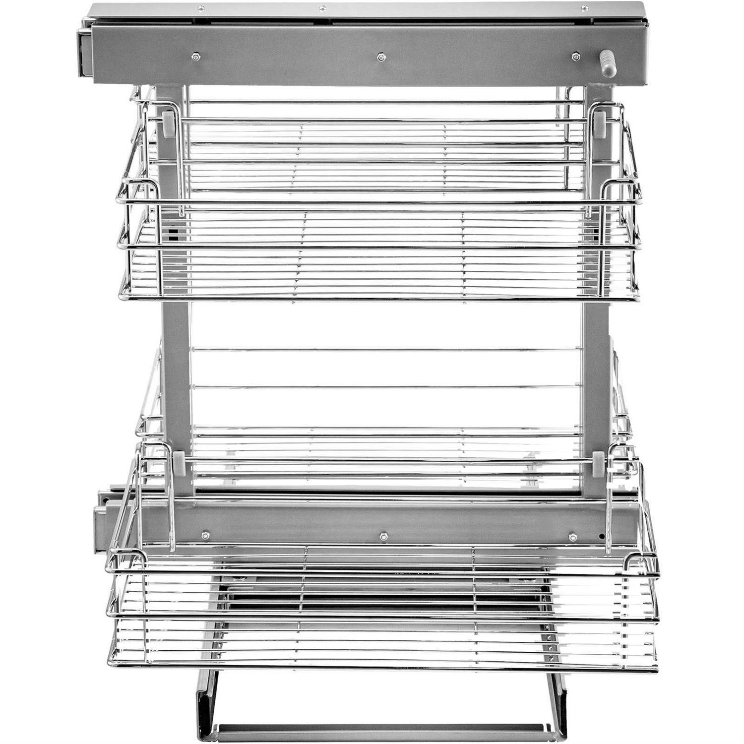 VEVOR Pull Out Blind Corner Cabinet 15.7 Inch Opening Chrome Soft Close Blind Corner with Four Shelf - Image 3