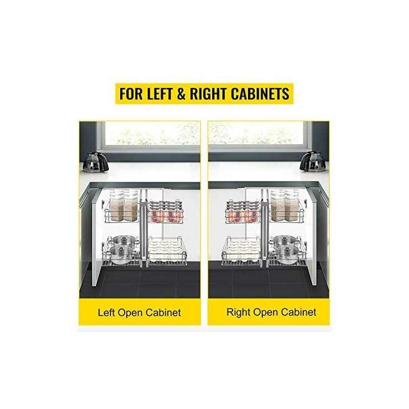 VEVOR Pull Out Blind Corner Cabinet 15.7 Inch Opening Chrome Soft Close Blind Corner with Four Shelf - Image 2