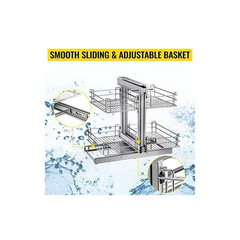 VEVOR Pull Out Blind Corner Cabinet 15.7 Inch Opening Chrome Soft Close Blind Corner with Four Shelf - Image 4