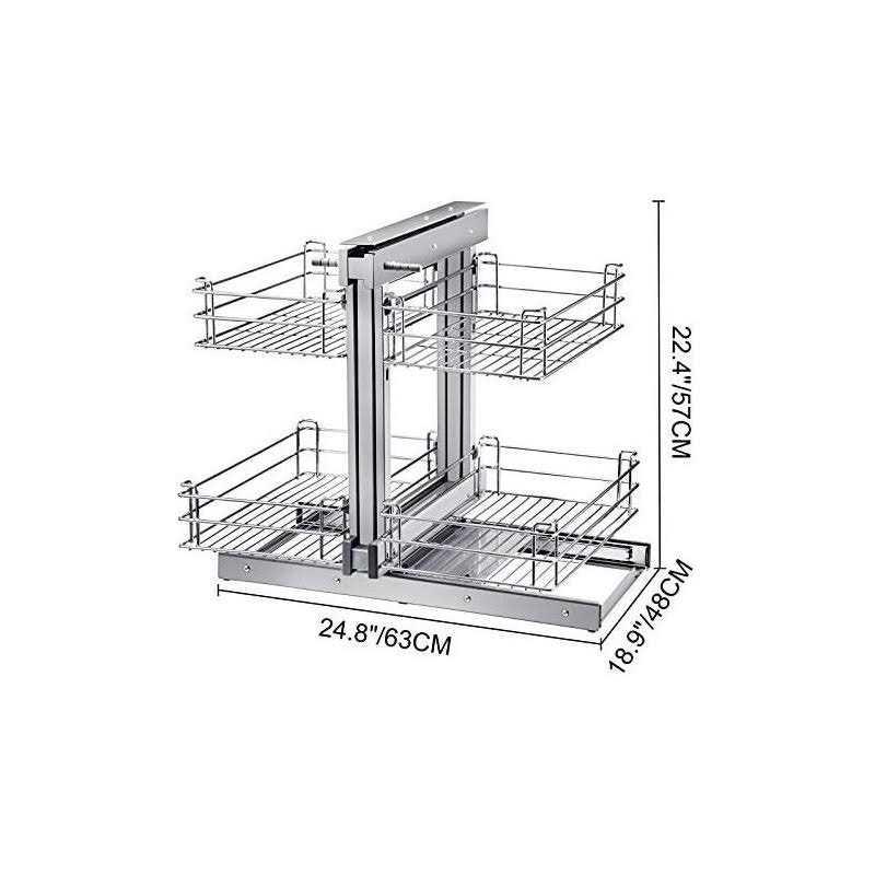 VEVOR Pull Out Blind Corner Cabinet 15.7 Inch Opening Chrome Soft Close Blind Corner with Four Shelf - Image 5