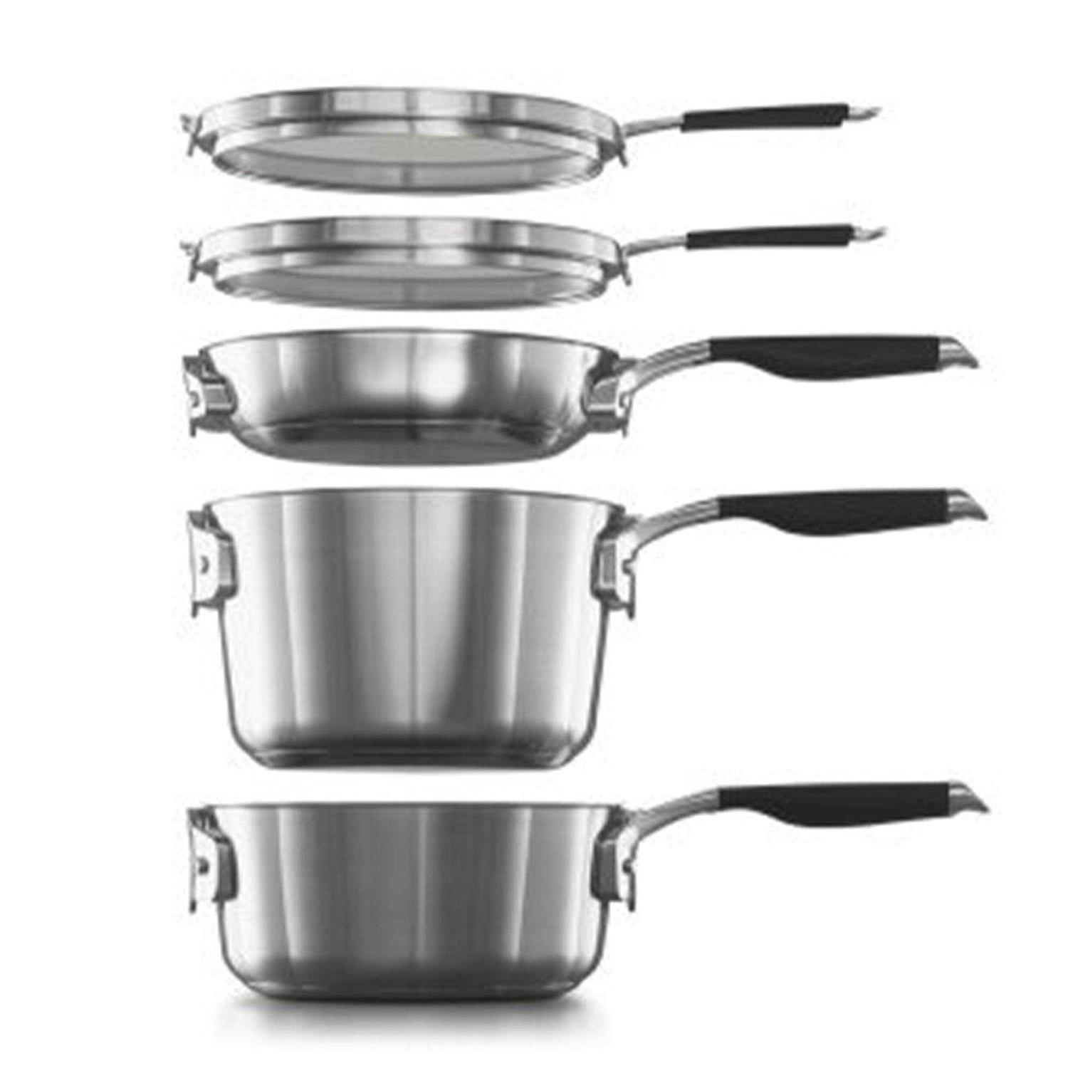 Select by Calphalon Space-Saving 10-Piece Stainless Steel Cookware Set - Image 4