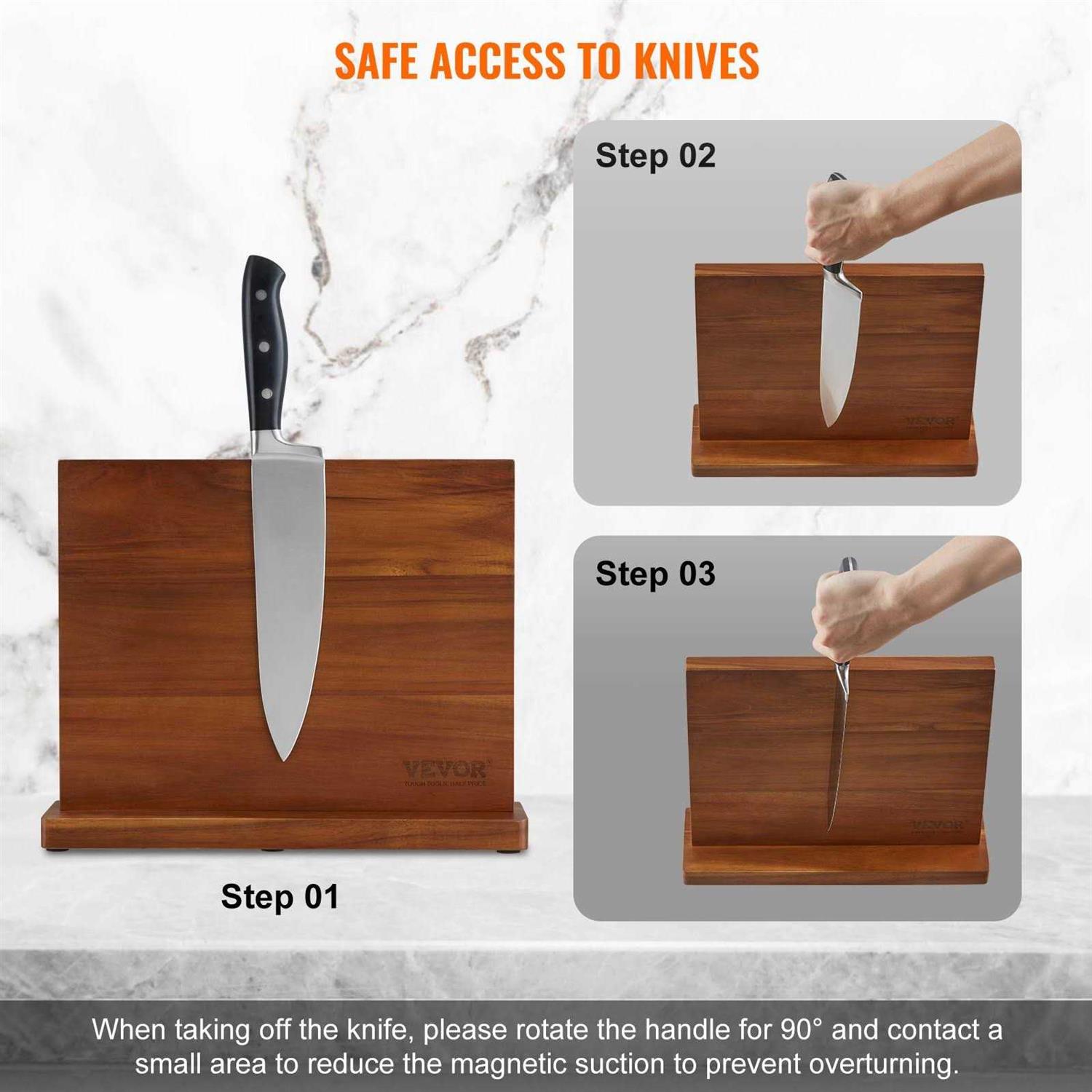 VEVOR Magnetic Knife Block 12-Knife Holder Double Sided Magnetic Knife Stand Storage - Image 4