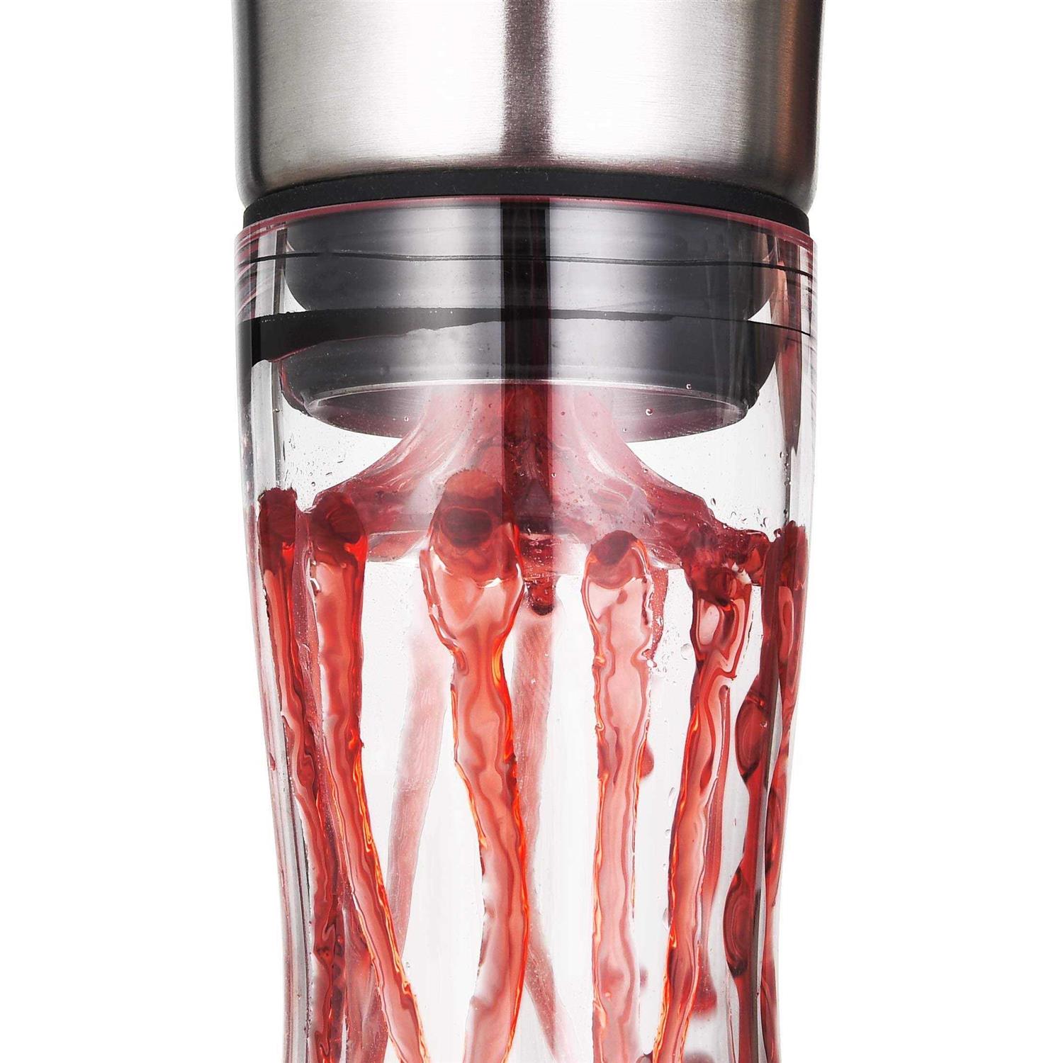 S JUSTSTART Wine Decanter Built-in Aerator Pourer Wine Carafe Red Wine Decanter,100% Lead-free Crystal Glass - Image 2