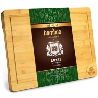 Royal Craft Wood Extra Large Organic Bamboo Cutting Board with Juice Groove