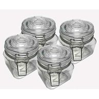 Square Glass Jars with Clasp Lids