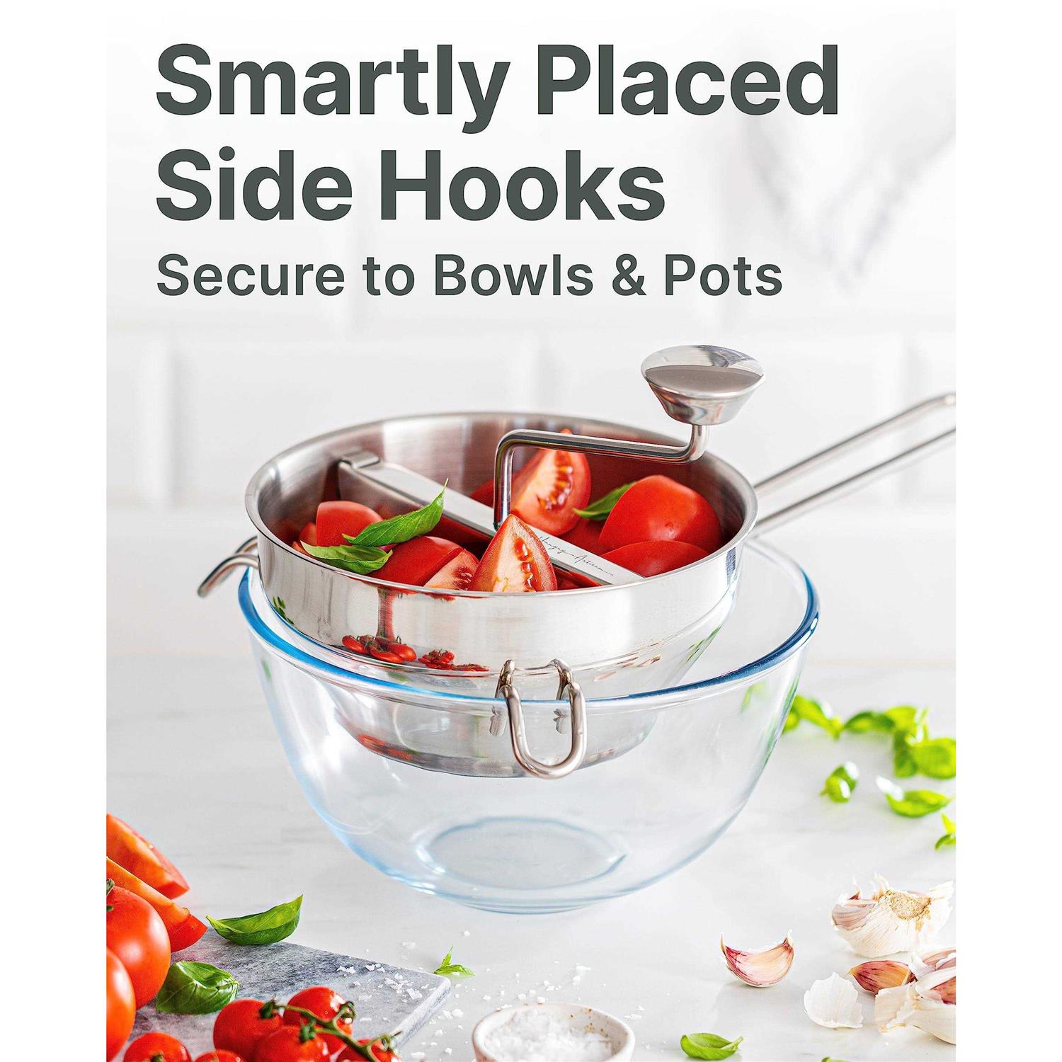 The Hungry Artisan Ergonomic Food Mill Stainless Steel With 3 Grinding Milling Discs - Image 2