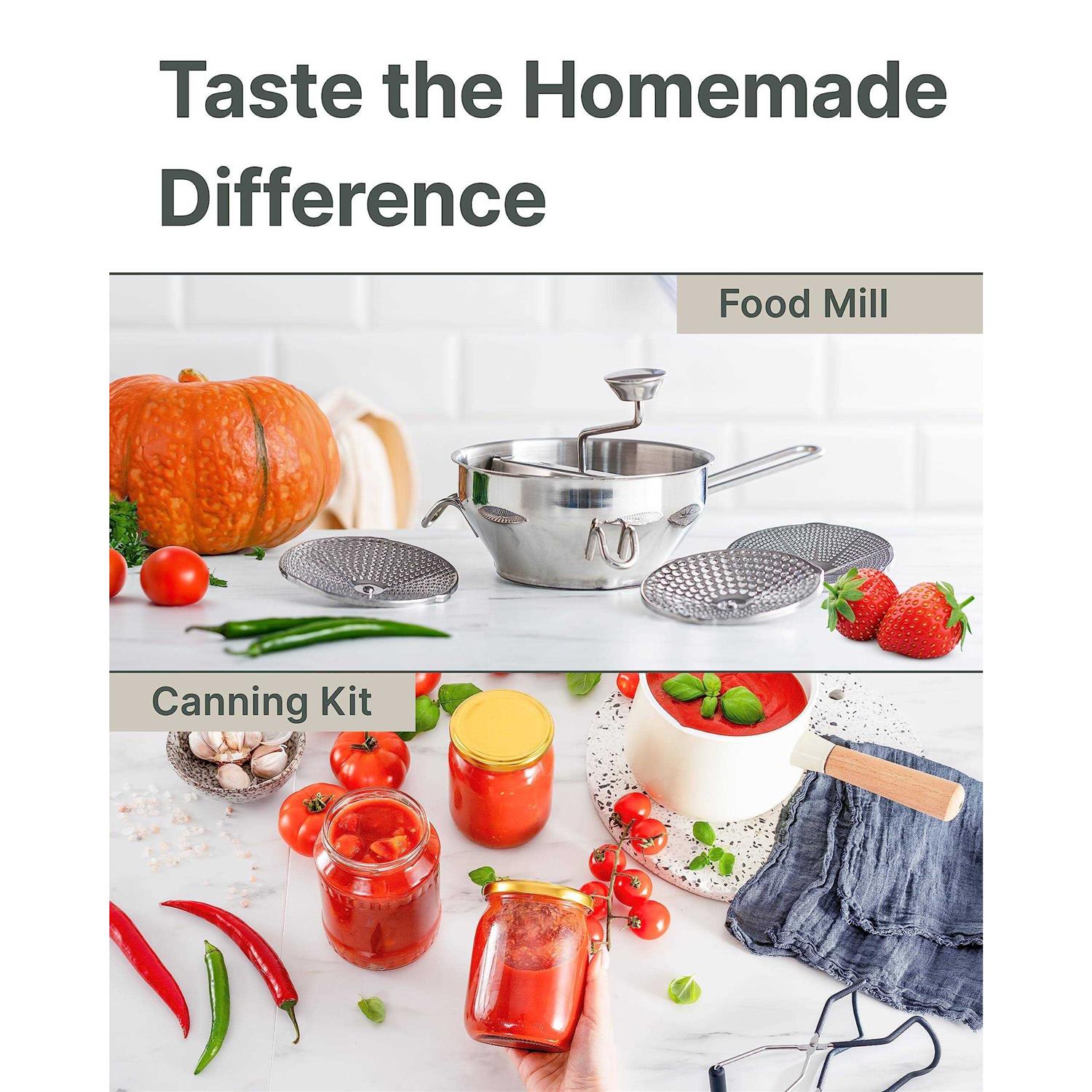 The Hungry Artisan Ergonomic Food Mill Stainless Steel With 3 Grinding Milling Discs - Image 3