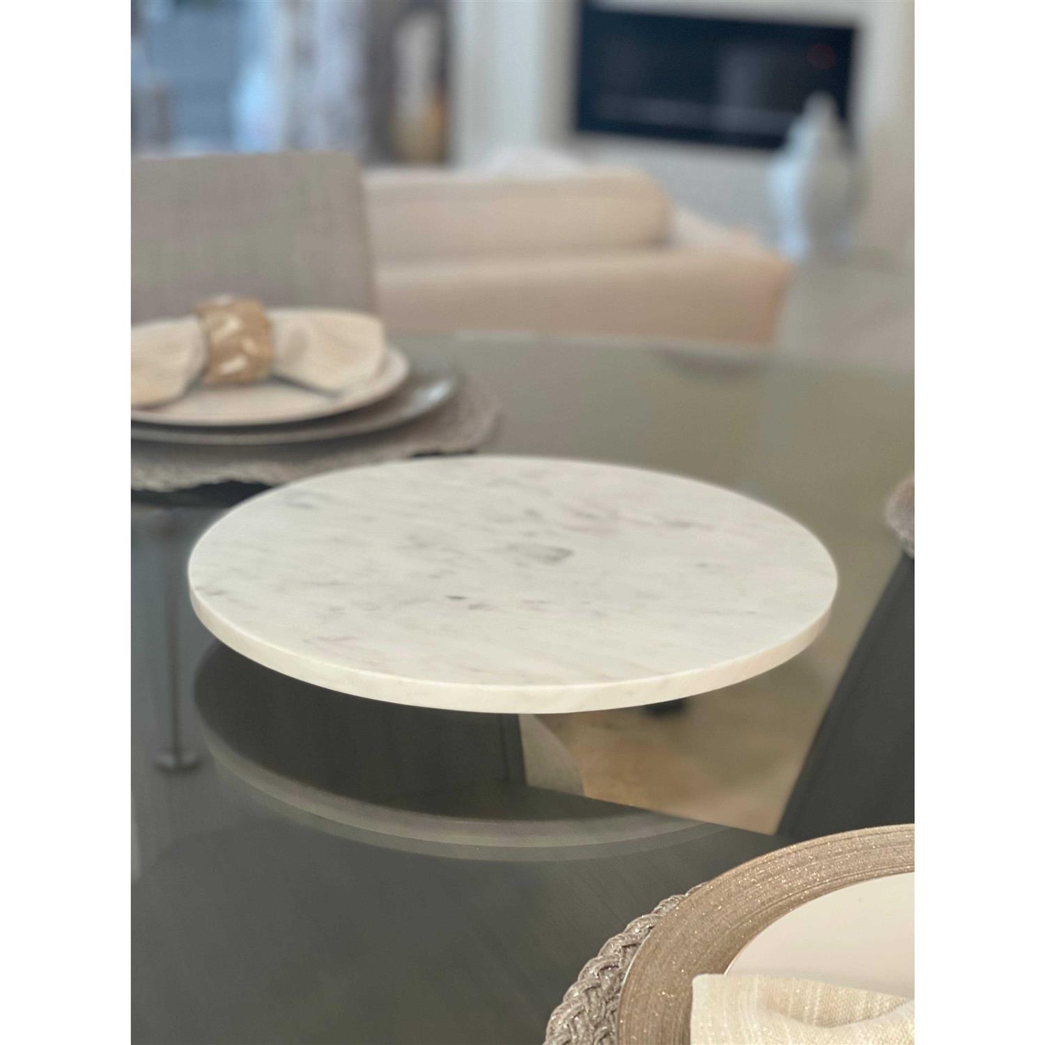 Threshold 14&” Marble Lazy Susan White - Image 3