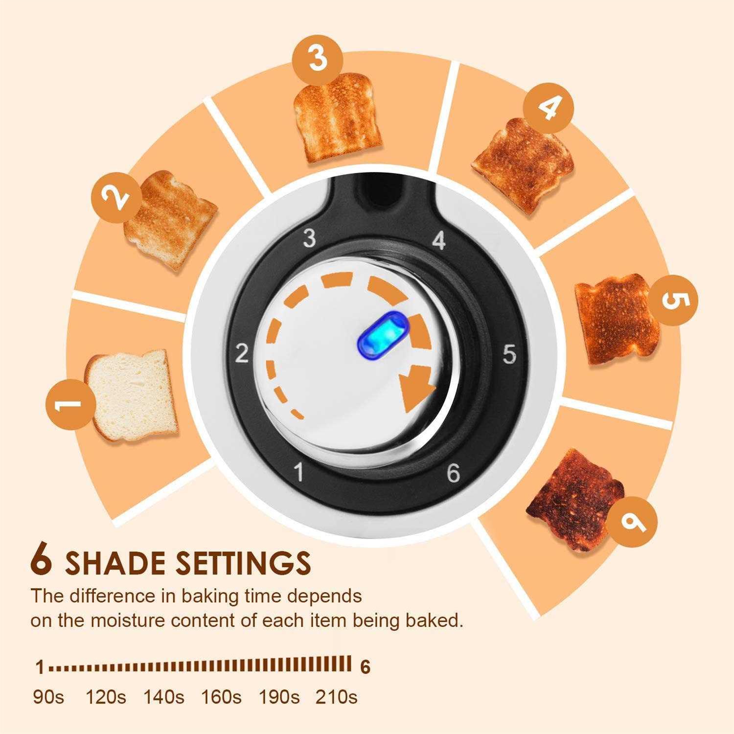 Toaster 2 Slice JEWJIO Stainless Steel Retro Toaster With 1.5 Extra Wide Slot - Image 4