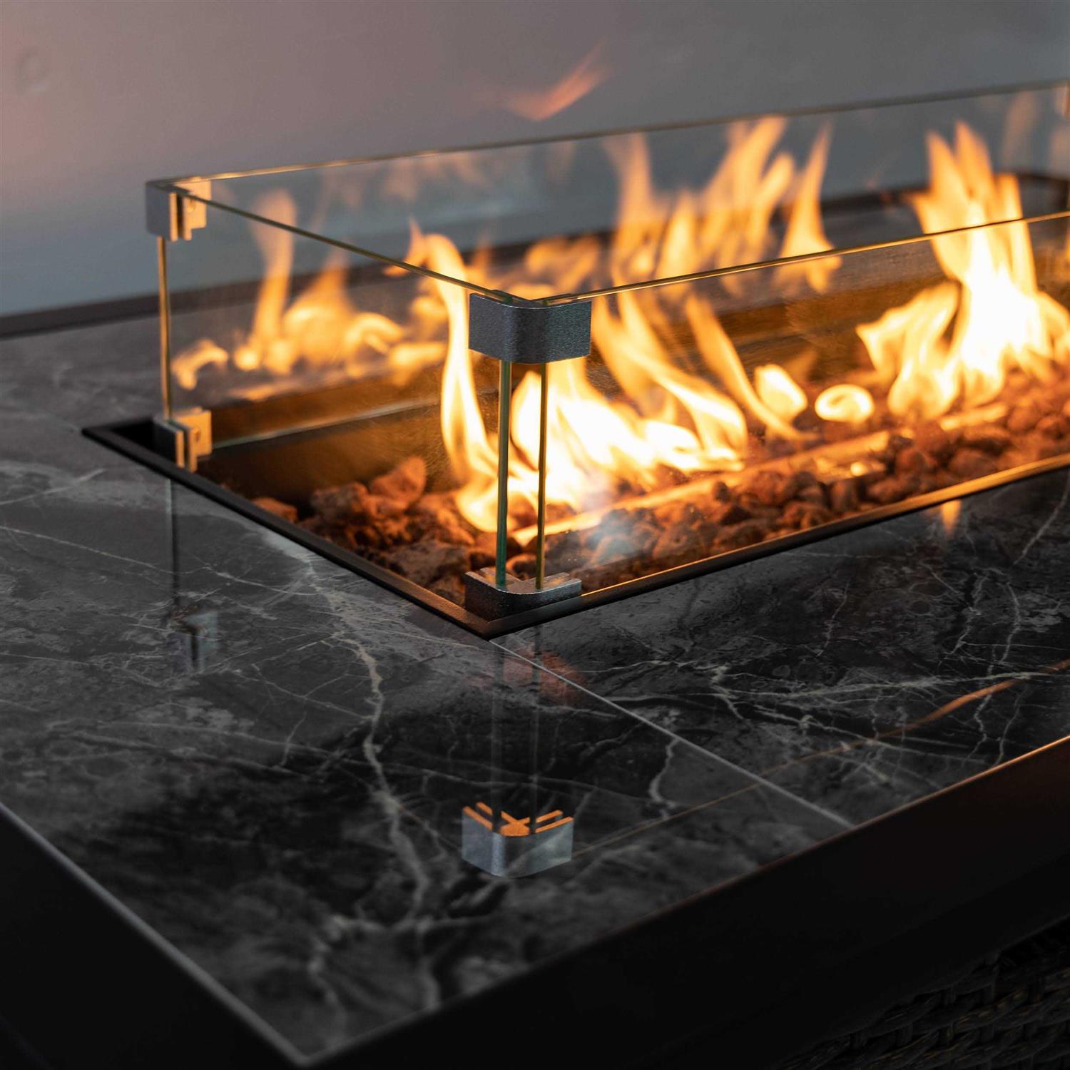 Deko Living 20lbs Wicker Gas Outdoor Firepit Table COB10002 - Image 2