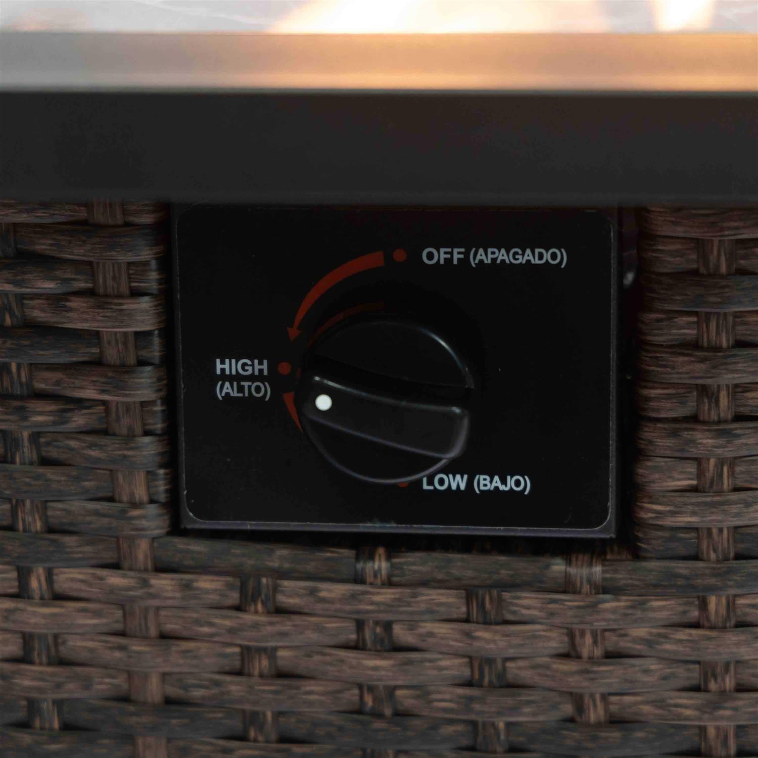 Deko Living 20lbs Wicker Gas Outdoor Firepit Table COB10002 - Image 5