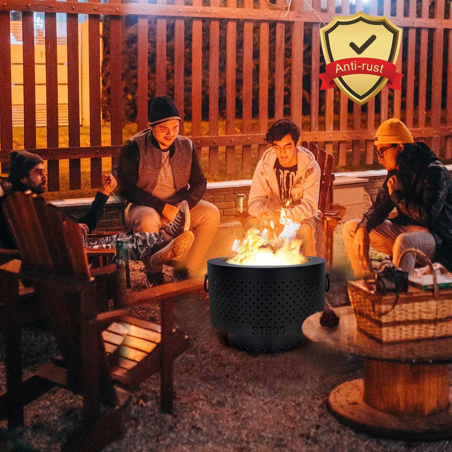 STBoo Smokeless Fire Pits for Outside with Portable Carrying Storage Bag - Image 2
