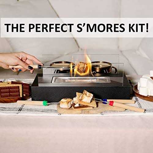 ROZATO Tabletop Fire Pit with Smores Maker Kit Portable - Image 2
