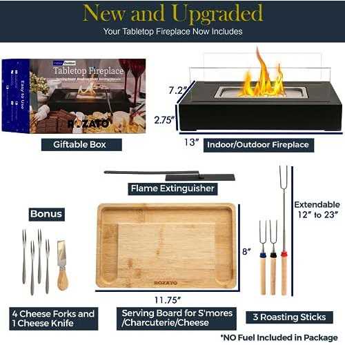 ROZATO Tabletop Fire Pit with Smores Maker Kit Portable - Image 4