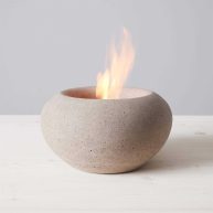 TerraFlame Stone Concrete Table Top Gel Fuel Fire Bowl Indoor and Outdoor Use TerraFlame