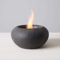 TerraFlame Stone Concrete Table Top Gel Fuel Fire Bowl Indoor and Outdoor Use TerraFlame