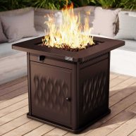 EAST OAK 28&” Propane Fire Pit Table, 50,000 BTU Steel Gas FirePit for Outdoor, Outside Patio Deck and Garden